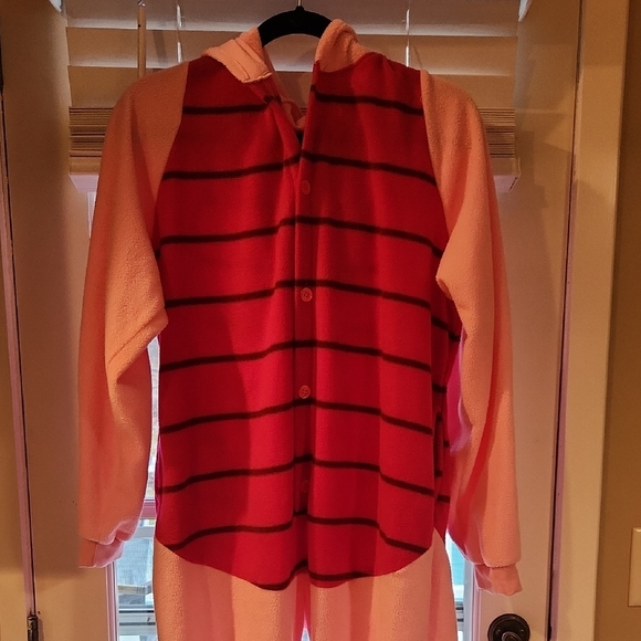 Pink and Red Striped Onesie Pajamas - Picture 2 of 4